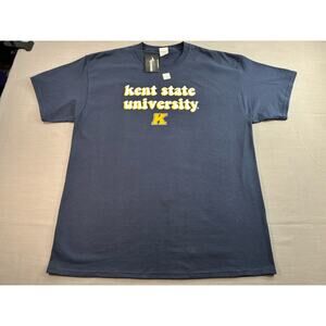 Kent State University T-Shirt XL NWT Port & Company College Graphic Tee Navy USA